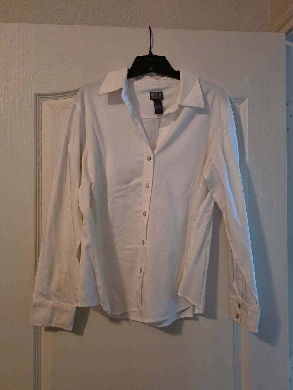 Additions by Chico's White Button Down Long Sleeve Shirt Size 2